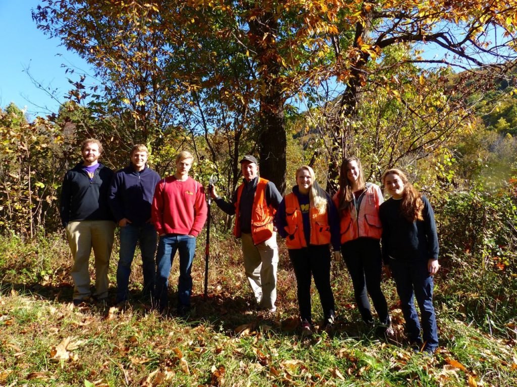 Dr. John Scrivani and my JMU students in front of the Thompson Tree - a historic American Chestnut.