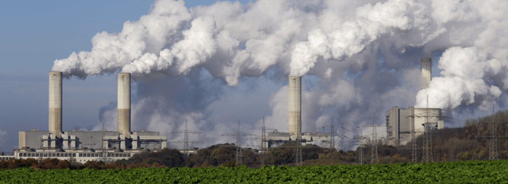 Coal-fired power plants emit carbon dioxide.