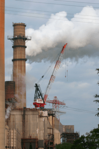 Coal-fired power plant carbon emissions are capped.